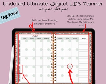Ultimate LDS Digital Planner - Undated, Lag-free, Goodnotes 5 Planner, Undated LDS Planner, Noteshelf planner, daily planner, iPad planner