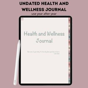 Undated Health and Wellness Journal, Portrait, Lag-free, Goodnotes Workout Journal