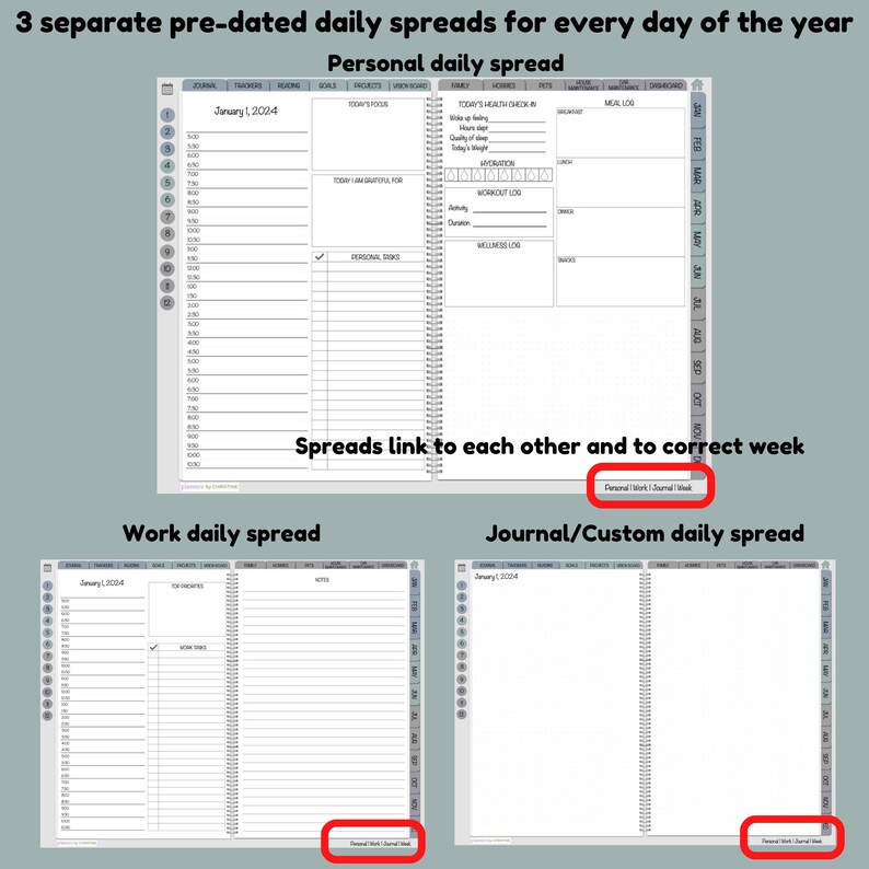 2025 Essential Life Digital Plannerbold NEUTRAL, Daily Journal, Daily