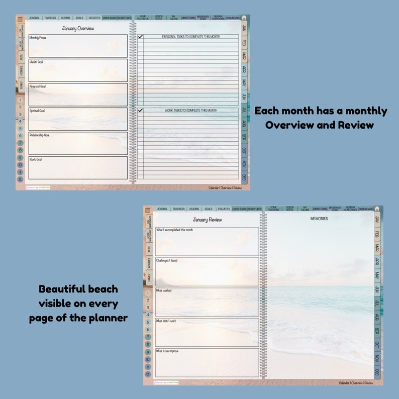 2025 Essential LDS Digital Planner BEACH, Daily Journal, Daily Life