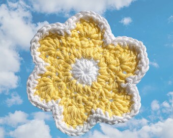 Crochet Flower Coaster | Handmade Cotton Drink Coaster