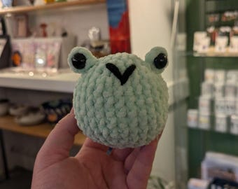 Crocheted Frog Plush: Soft Squishy Worry Pet