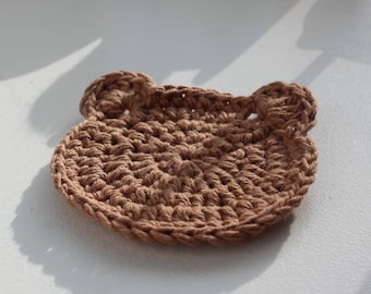 Crochet Bear Coaster | Cute Cotton Yarn Drink Coaster