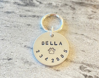 Hand stamped customizable metal pet id - sizes small medium and large