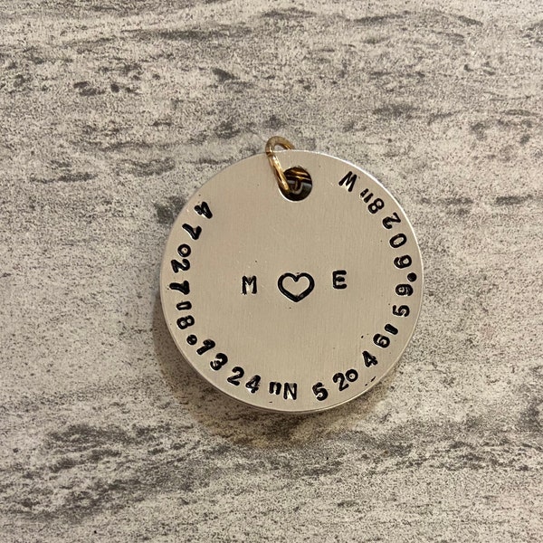 Coordinates Keychain Etsy
