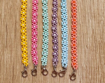 Daisy Flower Seed Bead Necklace Summer Collection Shinny Colorful Dainty Jewelry Choker Accessories Beach Accessory Gifts for her mom