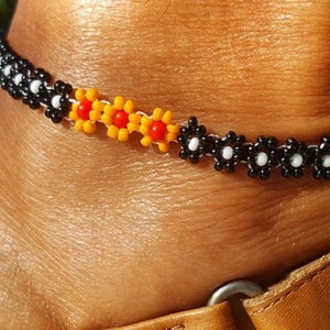 Zaad Kraal Enkelband Daisy Flower Shinny Kleurrijke Dainty Sieraden Enkelband Zomer Strand Accessoire Cadeaus voor haar moeder