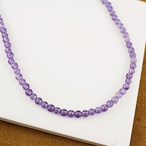 Amethyst Choker – Purple Beaded Necklace, Handmade Boho Crystal Jewelry, Protection Stone