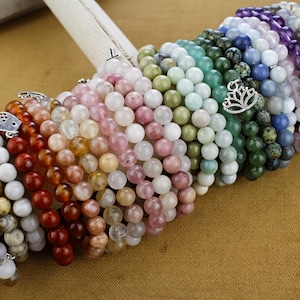 Gemstone Bracelets, Beaded Charm Bracelets, Hippie Boho Bracelets, Stretch Crystal Bracelets, Custom Size Bracelet
