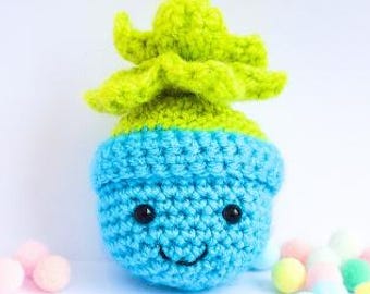 Mini crochet plant pattern - quick crochet project for a kawaii succulent - digital download only