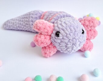 Wzór szydełkowy na aksolotla amigurumi na sensoryczną zabawkę fidget – stwórz własną, łatwą w szydełkowaniu zabawkę, tylko do pobrania w wersji cyfrowej