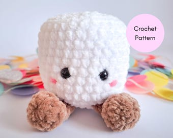Crochet marshmallow amigurumi pattern - Beginner amigurumi pattern that uses just 1 stitch!