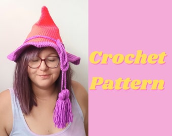 Halloween crochet, Halloween crochet hat, Halloween crochet pattern, Witch hat women, adult witch hat, witch hat pattern