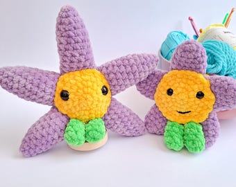 Crochet flower pattern - low sew crochet plush perfect for a housewarming gift