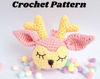 Reindeer Amigurumi Crochet Pattern: Holiday Ornament (Digital Download)