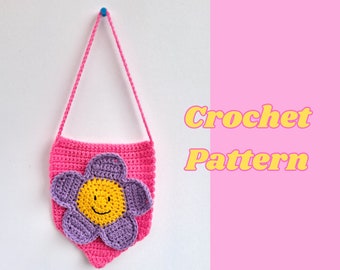 Crochet flower wall hanging crochet pattern - happy flower quick and easy crochet pattern