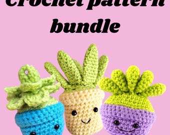 Crochet Amigurumi Succulent Pattern Bundle: Cottagecore Decor (Digital Download)