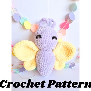 Butterfly crochet pattern, beginner amigurumi pattern with 2 wing options