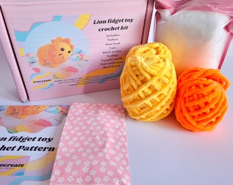 Kit de juguetes de crochet para adultos para hacer un lindo león