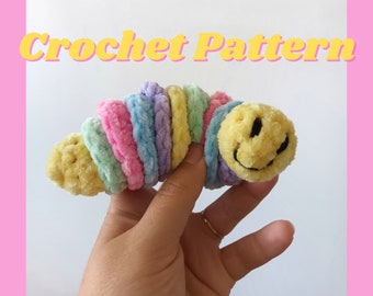 Easy crochet pattern, crochet fidget toy pattern, crochet worry worm pattern, fidget slug pattern, crochet worry pet, Digital Pattern only