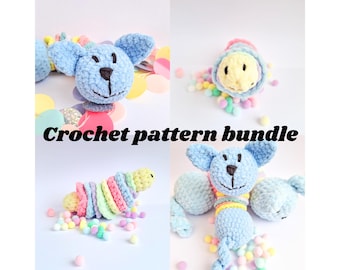 Crochet Fidget Toy Pattern Bundle: Worry Worm & PuppyPillar (DIGITAL pattern only)