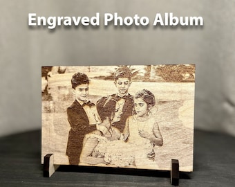 Custom Photo Gift - Custom Wood Photo - Engraved Wood with Photo - Personalized Couple Potrait - Custom Engraved Photo - Engaved Gift