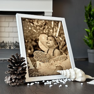 Custom Photo On Laser Burned Wood - Custom Gift - Laser Engraved Wood Photo- Custom Photo Gifts
