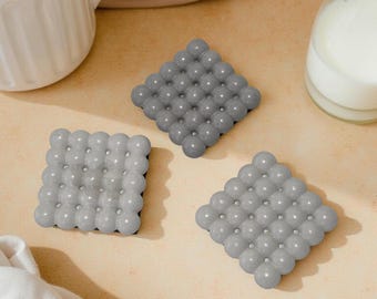 Small Concrete Bubble Coaster  | Modern Minimalist Home Decor | Cement Coaster | Satin Finish Modern Coaster | Neutral Home Accessory
