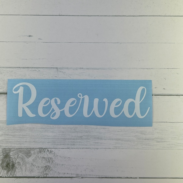 Reserved wedding decal. Table reserved decal. DIY wedding decal. Placeholder vinyl Sticker. Reserved seating decal. Reserved room Sticker...