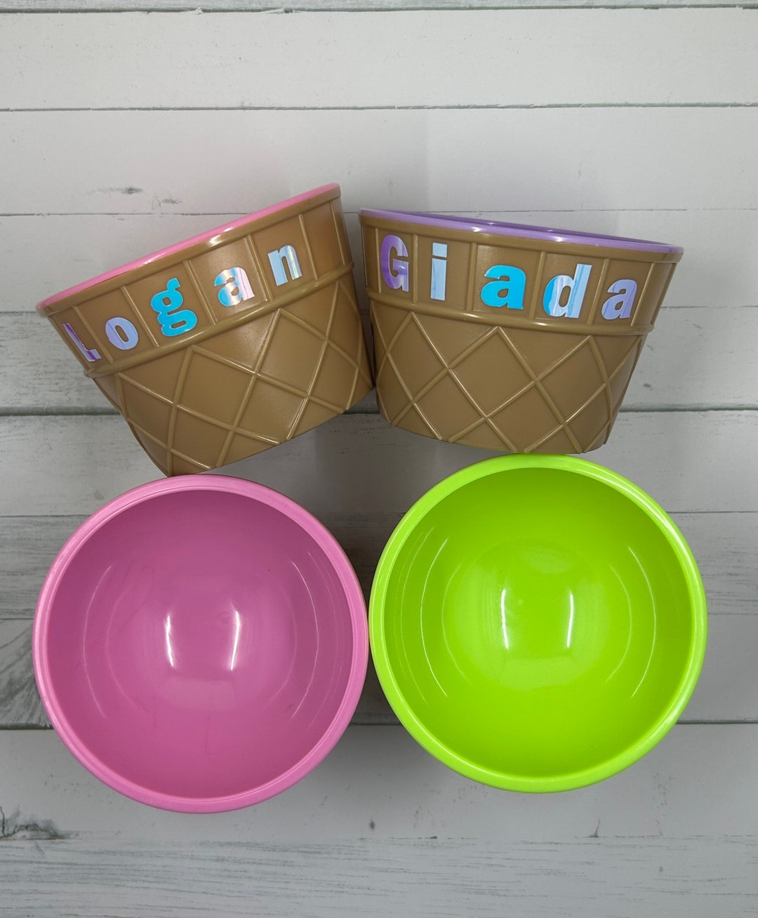 Personalized Ice Cream Bowls. Plastic Bowls. Kids Birthday Etsy