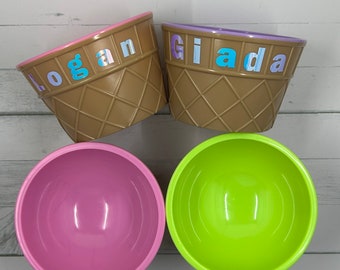 Custom ice cream bowls. Kids birthday Party Favors.
