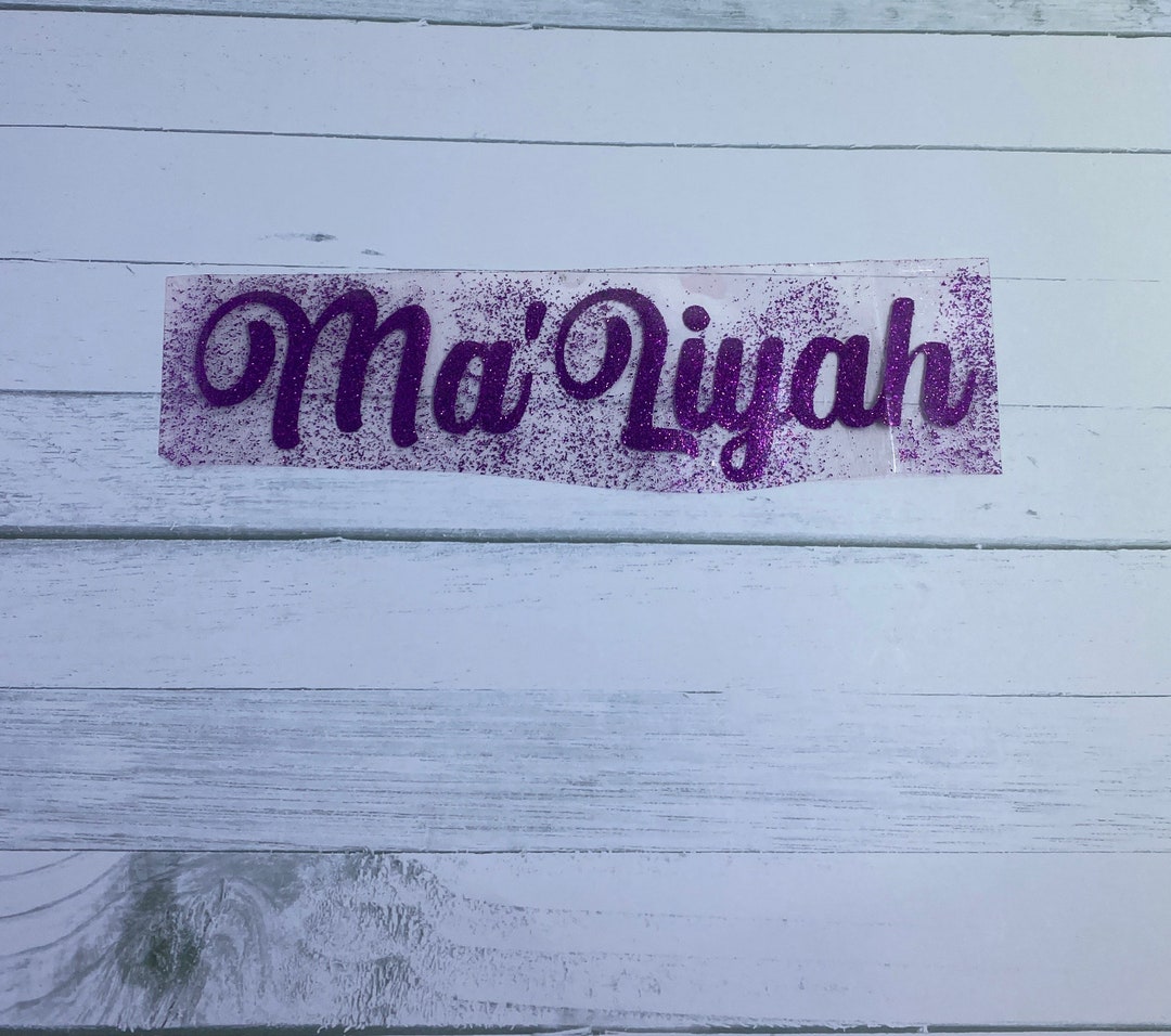 Glitter Name Iron on Decals. Name Iron on Transfer. Glitter Iron on