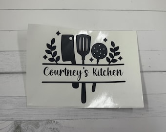 Personalized Kitchen Vinyl Decal – Farmhouse Noodle Board Sticker