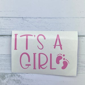 It&#39;s a Girl Vinyl Decal: Baby Shower Gender Reveal Sticker.