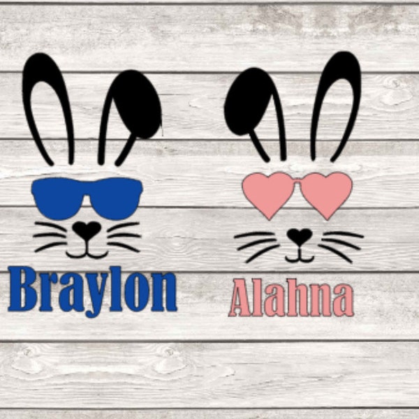 Personalized bunny decal for easter baskets. Easter egg decals. Custom rabbit stickers. Easter bunny decals. Easter Bucket name decal. bunny