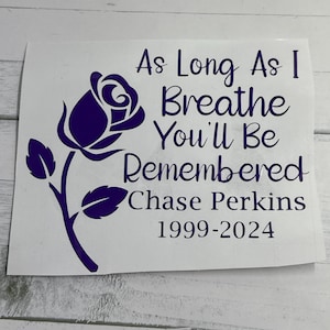 Custom Memorial Decal: Personalized In Loving Memory Sticker.