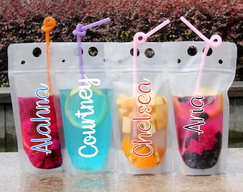 Custom Drink Pouches: Bachelorette Party Favors. Adult drink pouch.