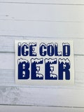 Ice Cold Beer Decal Sticker: Funny Fridge, Cooler Decoration.