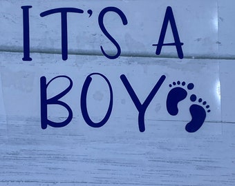 Gender reveal shirt transfer. It's a boy iron on transfer. Gender reveal iron on. It's a boy Transfer Gender reveal party decor. Gender HTV