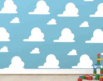Cloud decals. Toy inspired wall decals. Nursery wall decals. Cloud Stickers. Nursery clouds. Nursery stickers. Room decals. Crib decals etc.