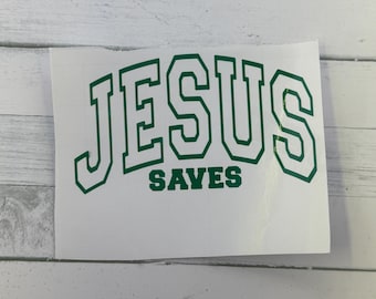 Christian Car Decal: Jesus saves Vinyl Sticker