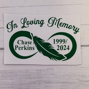 Custom Memorial Decal: Personalized In Loving Memory Sticker.