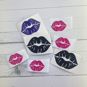 Kissing Lip Car Decal: Vinyl Bumper/Window Sticker.