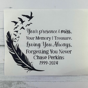 In Loving Memory Vinyl Decal: Personalized Memorial Sticker