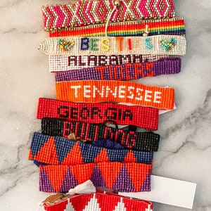 NEW Beaded Bracelets - Brookhaven Baubles - Southern Statement Jewelry - Adjustable Bracelets -  kids & adults - Game Day - Friendship - Fun