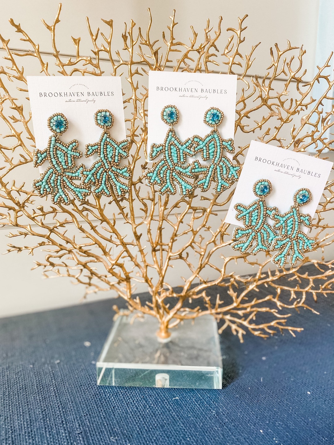 Turquoise Coral Beaded Earrings Brookhaven Baubles Southern Statement