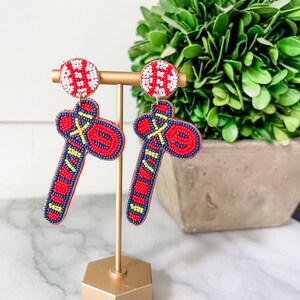 Braves Beaded Headband: Navy