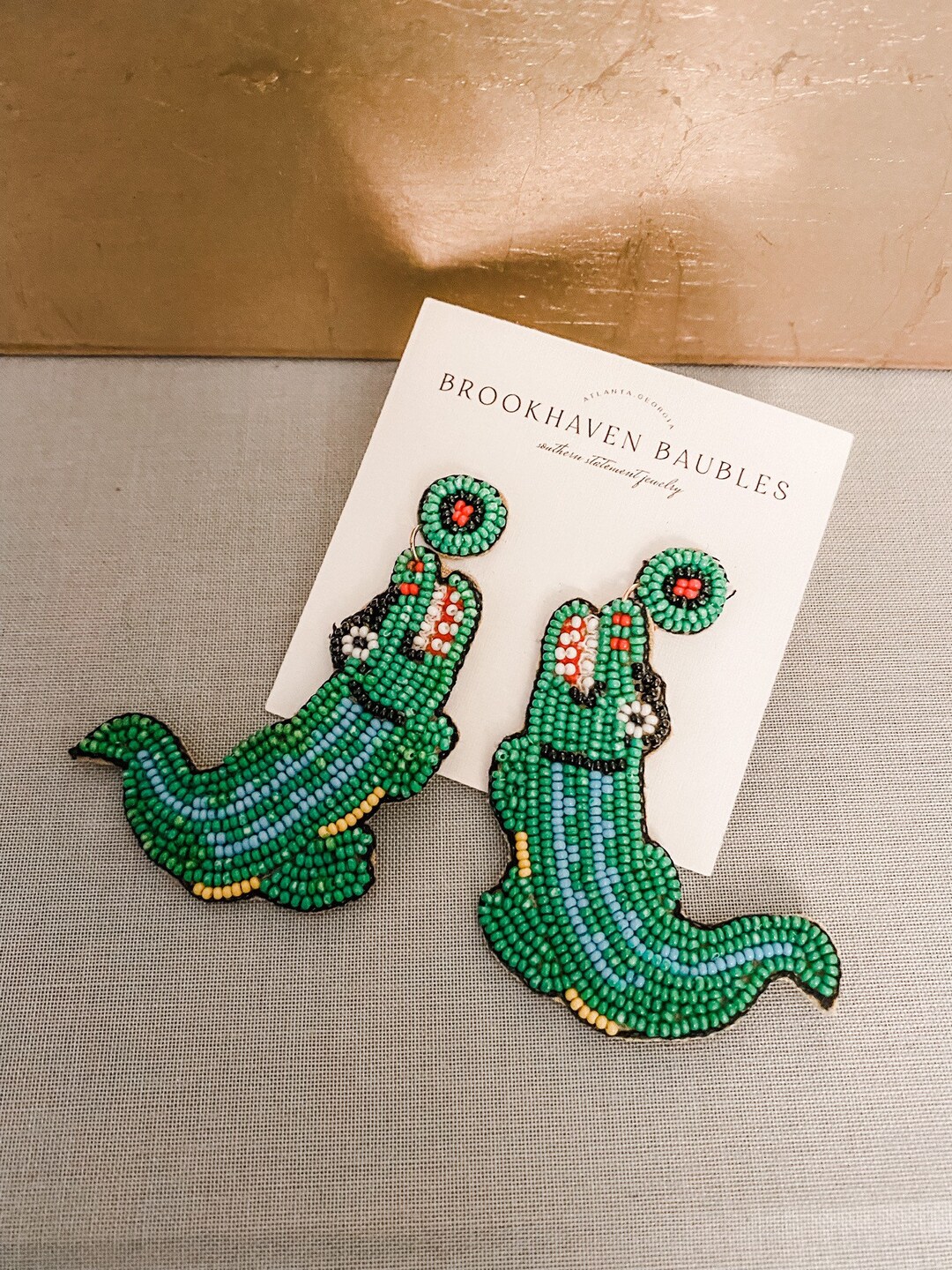 Florida Gator Beaded Earrings Brookhaven Baubles Southern Statement