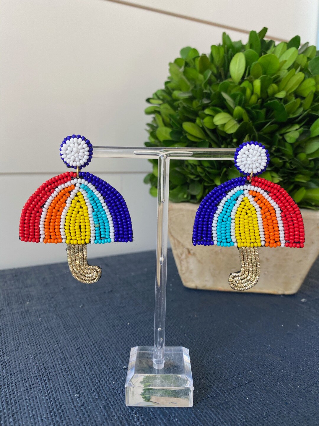 Umbrella Rainbow Earrings Brookhaven Baubles Southern Statement Jewelry