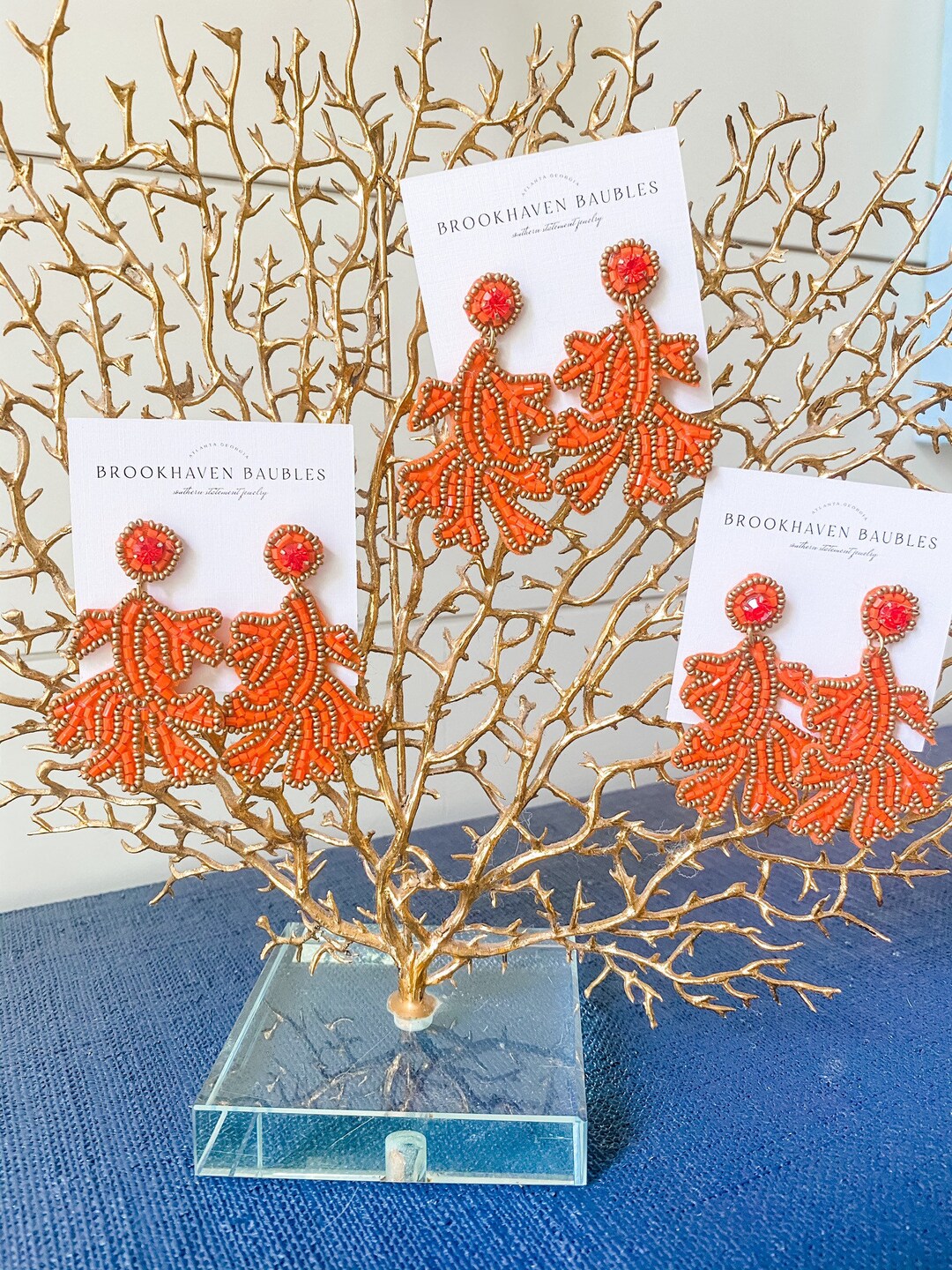 Coral Beaded Earrings Brookhaven Baubles Southern Statement Jewelry